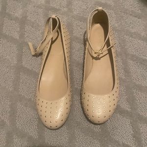 J.Crew size 7 flats with golden studs. Never worn, in perfect condition.